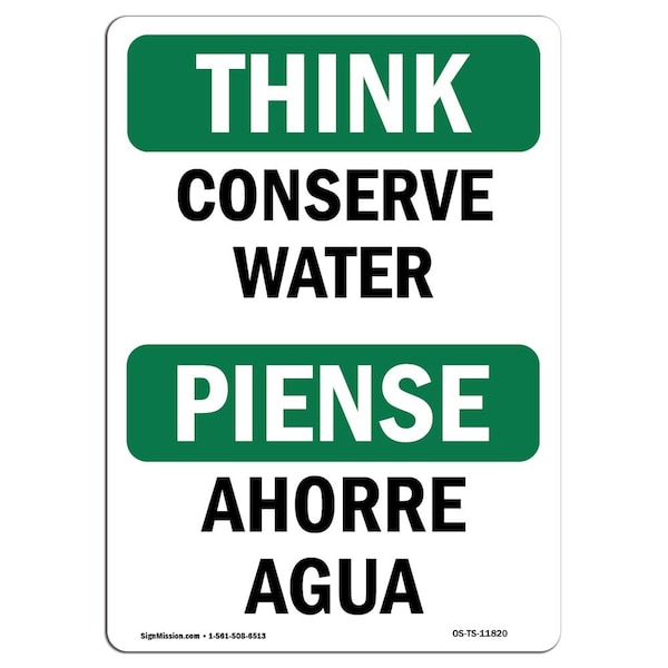 OSHA THINK, 3.5" Height, Decal, 5" x 3.5", Landscape, PK10, OS-TS-D-35-L-11820-10PK
